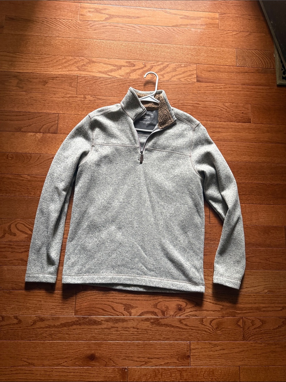 Bass Men's Heather Gray Quarter-Zip Sweater